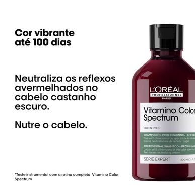 Champú L'Oréal Professionnel Vitamino Color Spectrum Green, color castaño oscuro, 300 ml