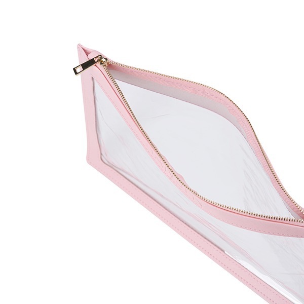 Nanshy caurspīdīga, plakana kosmētikas maciņa (rozā).
