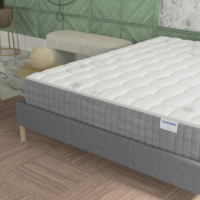 Matras van traagschuim en pocketveren 200x200 cm NOVEMBER Galice Hybrid - 7 zones & Adaptive Sleeping Independence - Dikte