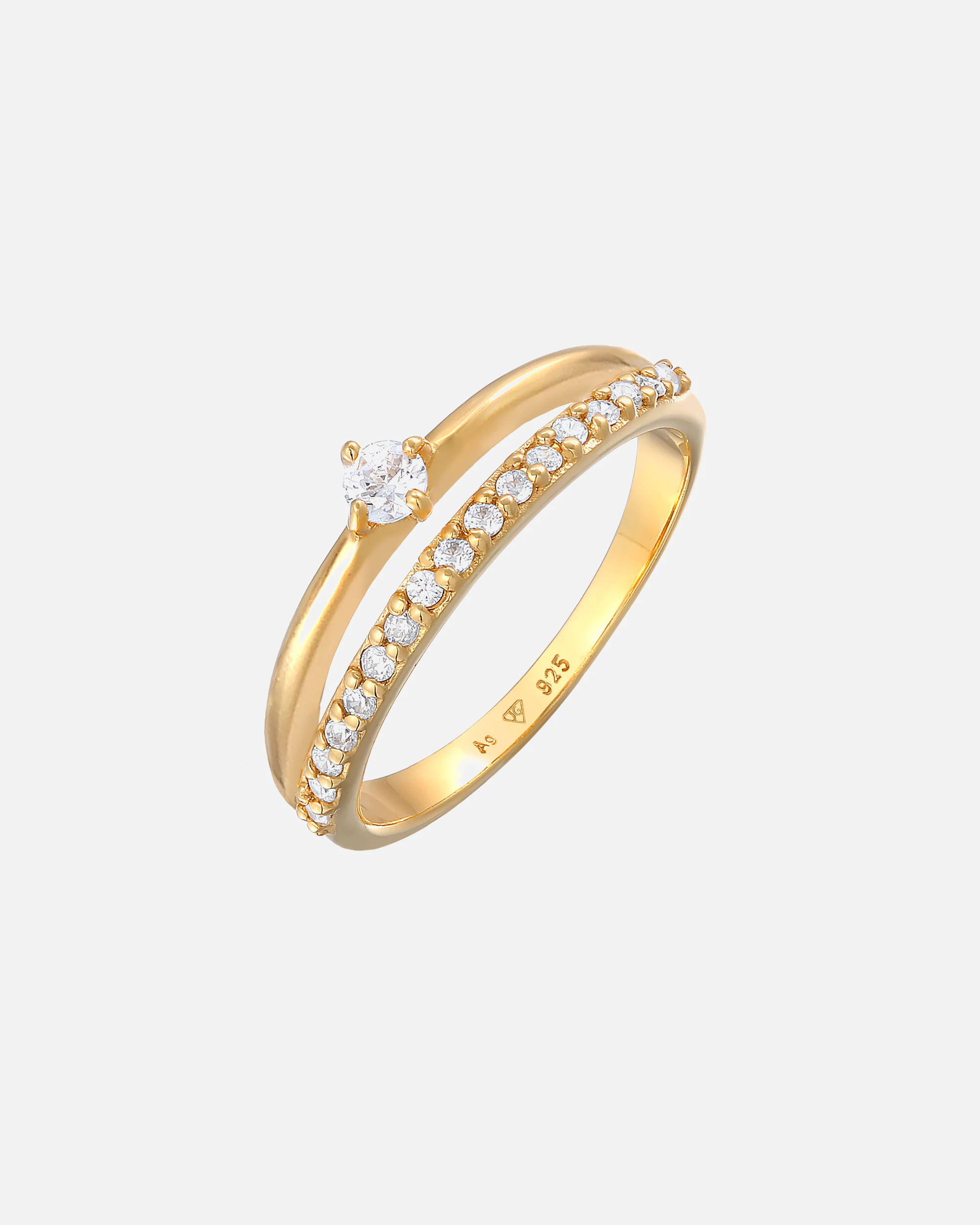 Elli Femmes Bague de fiançailles Solitaire Étincelant avec Cristaux de Zirconium en Argent Sterling 925