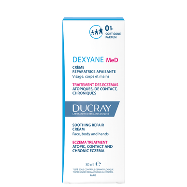 Ducray Dexyane Med lindrende reparasjonskrem Eksemreparasjonskrem Behandler eksemskader 30 ml 30 ml