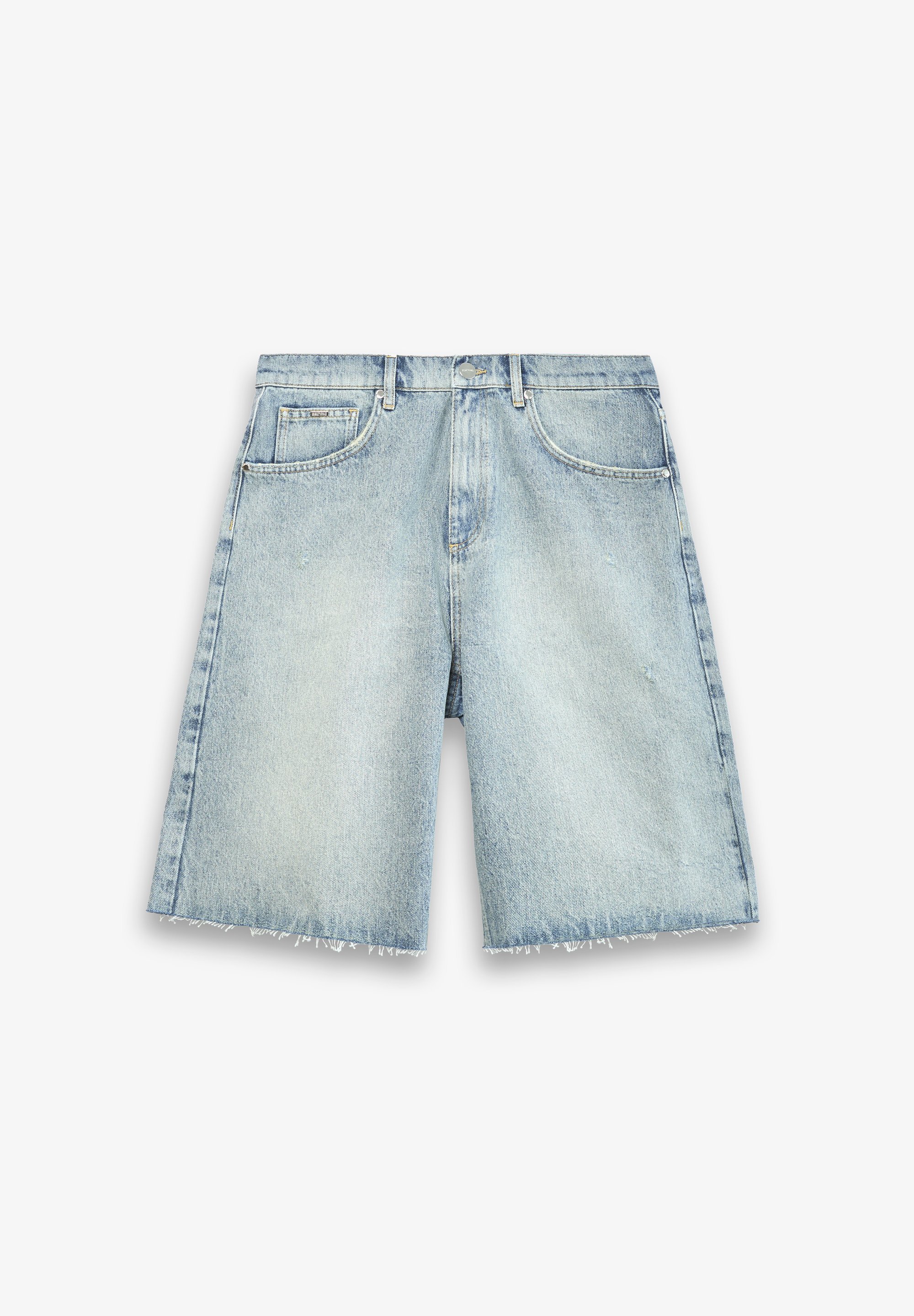 OTTANTACINQUE CUT OFF BAGGY - Pantaloncini di jeans - blu tempesta di sabbia