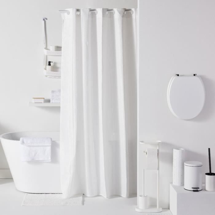 Juego de accesorios de baño de 5 piezas - TODAY - UTILITY - Dispensador de jabón, portacepillos de dientes, jabonera, escobilla de baño, papelera - Blanco