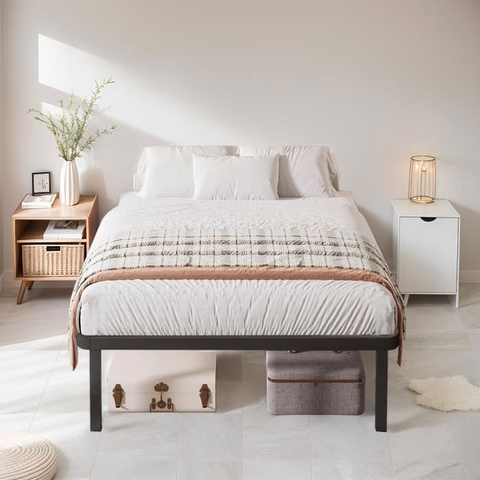 Frixovel 140x200cm Bed Set with Mattress and Base - Mattress 140x200x16cm - Bed Base 140x200cm