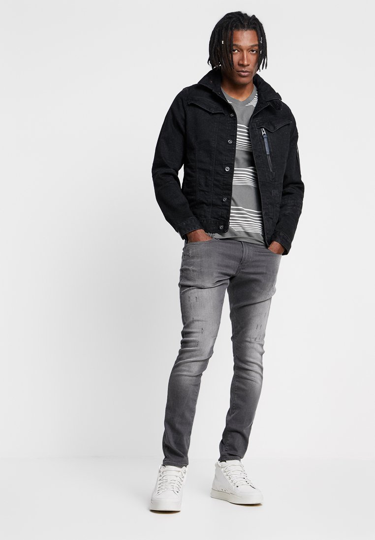 G-STAR RENVEND SKINNY - Jean coupe skinny - gris anthracite superstech