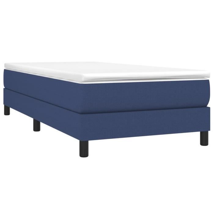 Base de cama - AKOZON - 90x200 cm - Tejido 100% poliéster - Azul - Individual