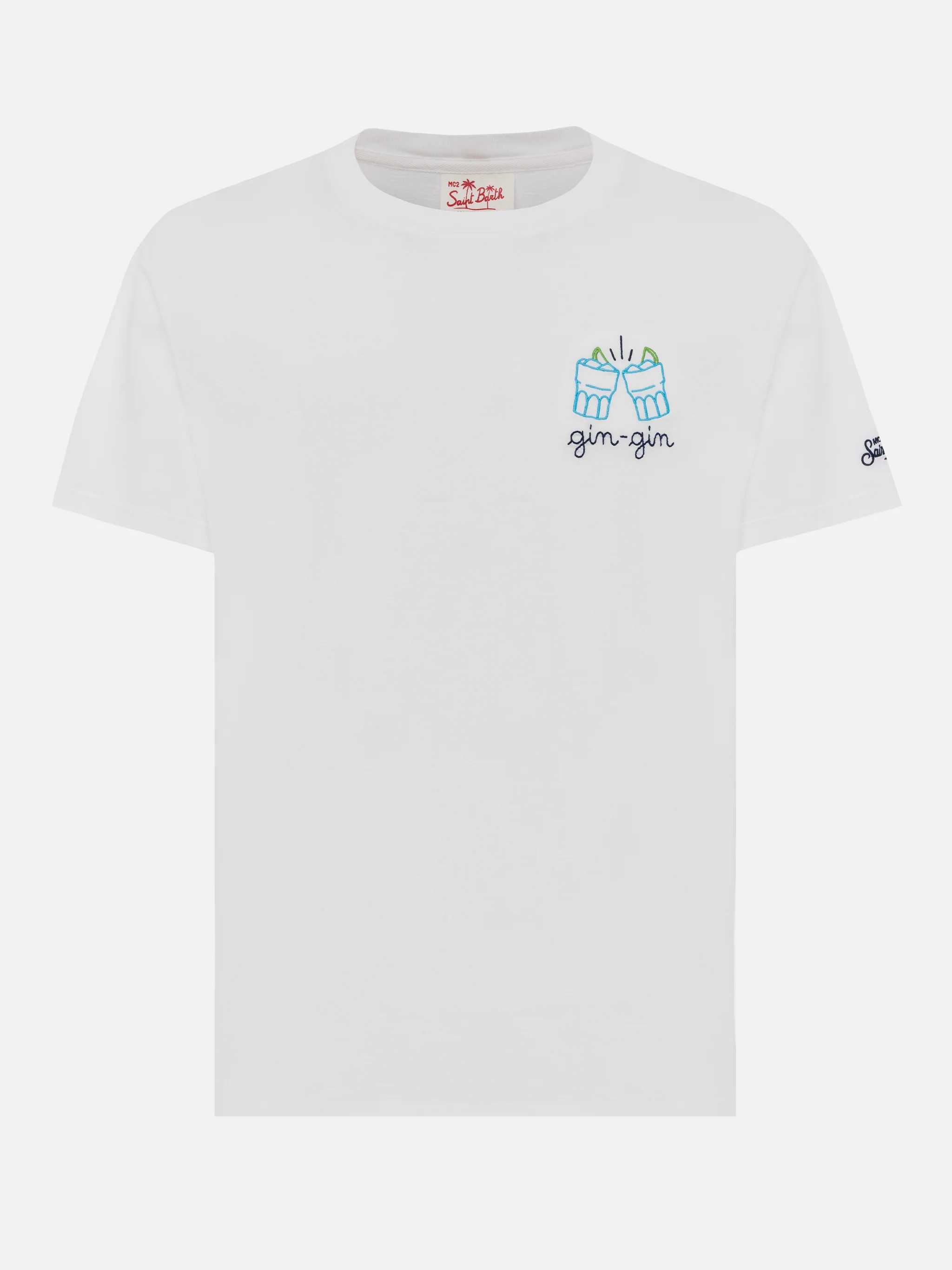 Portofino T-shirt van katoenen jersey met klassieke pasvorm en Gin Gin-borduurwerk |