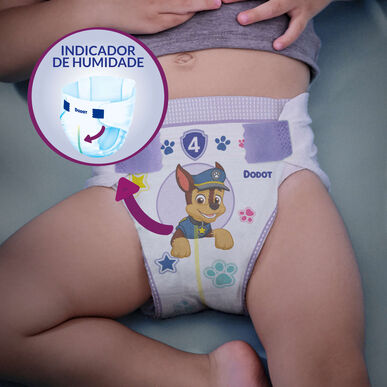 Dodot Activity 9-14 kg T4 Paw Patrol kūdikių sauskelnės, pilno dydžio, 144 vnt. 144 vnt.