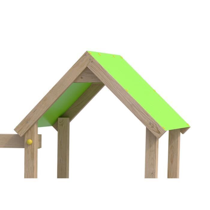 Zona de juegos de madera TRIGANO SMART XPERIENCE: 2 columpios, 1 tobogán, 1 rocódromo - 7 niños