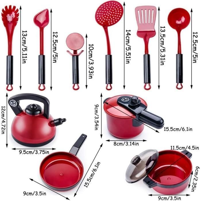Accessoire Cuisine Enfant,Jouet de Jeu de Rôle de Chef pour Enfants,Avec Casseroles et Poêles,Aliment Jouet（81pcs）