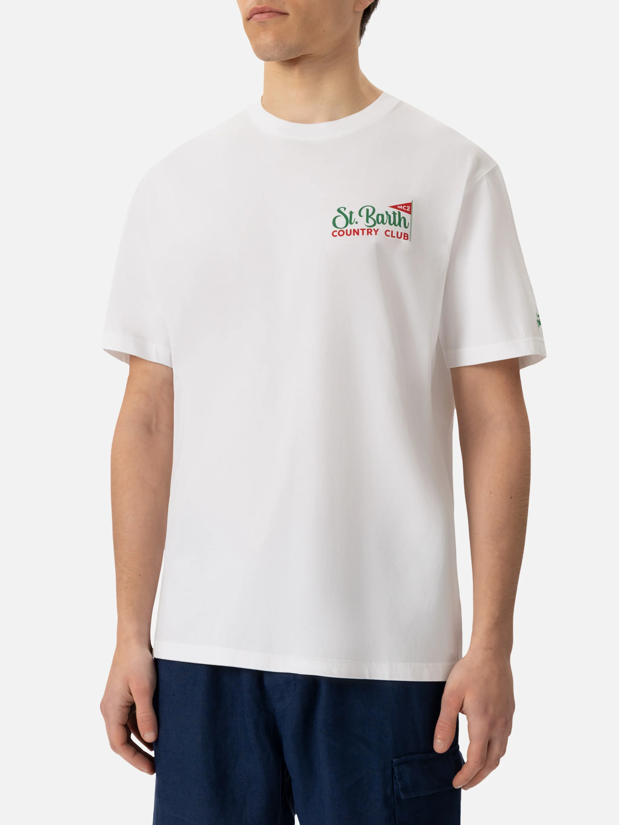Camiseta masculina de algodão com estampa St. Barth Country Club