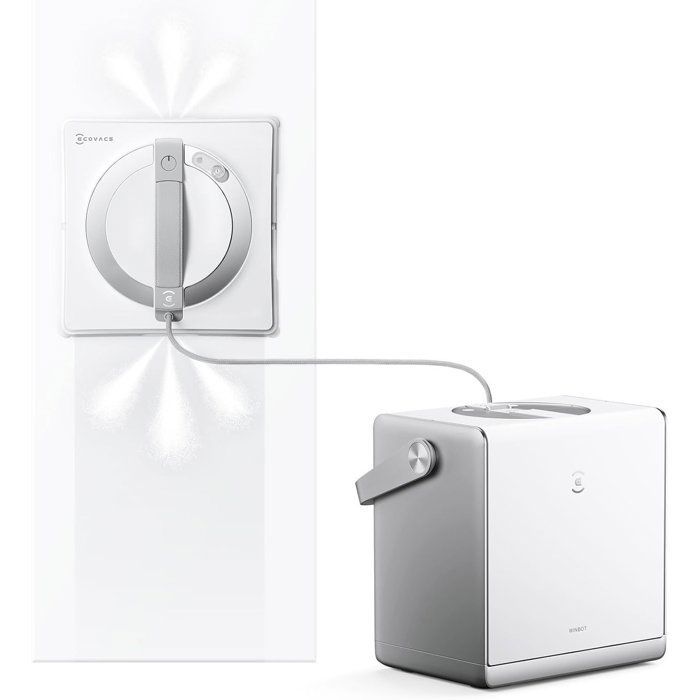 ECOVACS W2s OMNI - Robô Limpador de Janelas com Estação de Carregamento - Limpeza Inteligente TruEdge de Ponta a Ponta - Carrega Enquanto Funciona