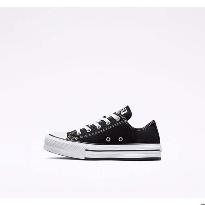 Zapatillas Converse CTAS Platfo Ox — Zapatillas bajas para niña (niñas), negras, con cordones y parte superior textil.