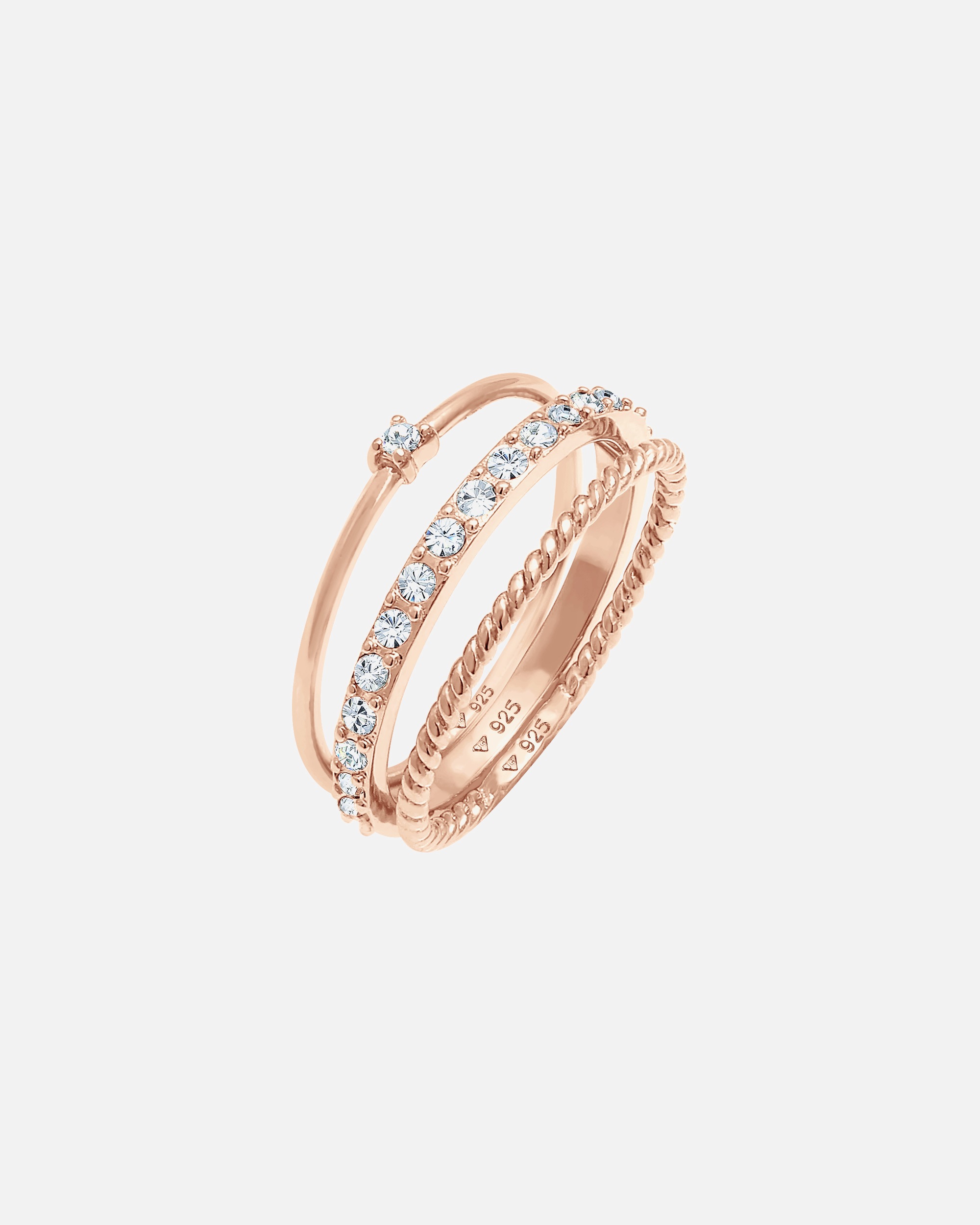 Elli Femmes Pile Élégante Festif Look des Couches avec Cristaux en Argent Sterling 925