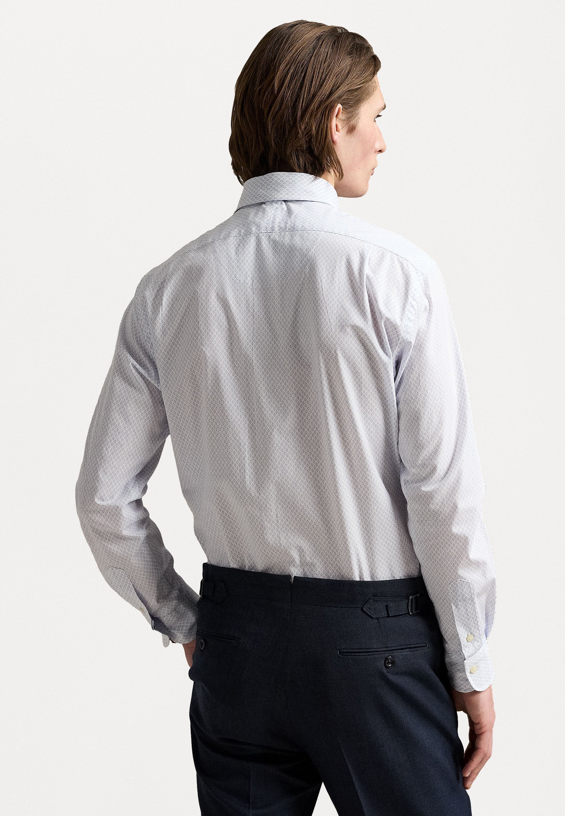 Chemise Polo Ralph Lauren coupe personnalisée imprimée en popeline stretch - Blanche