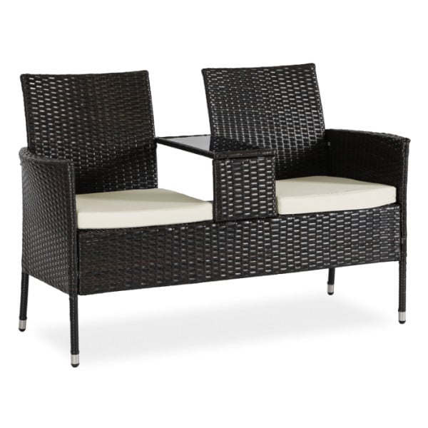 Sofa Kanapa Rattanowa Ława Ławka Ogrodowa Na Taras Ogród KENT Brązowa