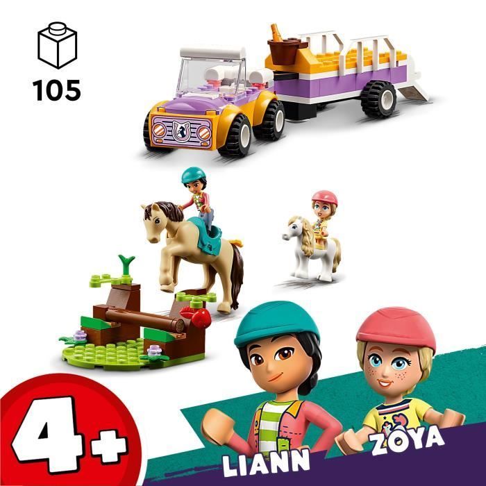 LEGO® 42634 Vrienden Paard en Pony Trailer, Speelgoed met Liann, Zoya en 2 dierenfiguren
