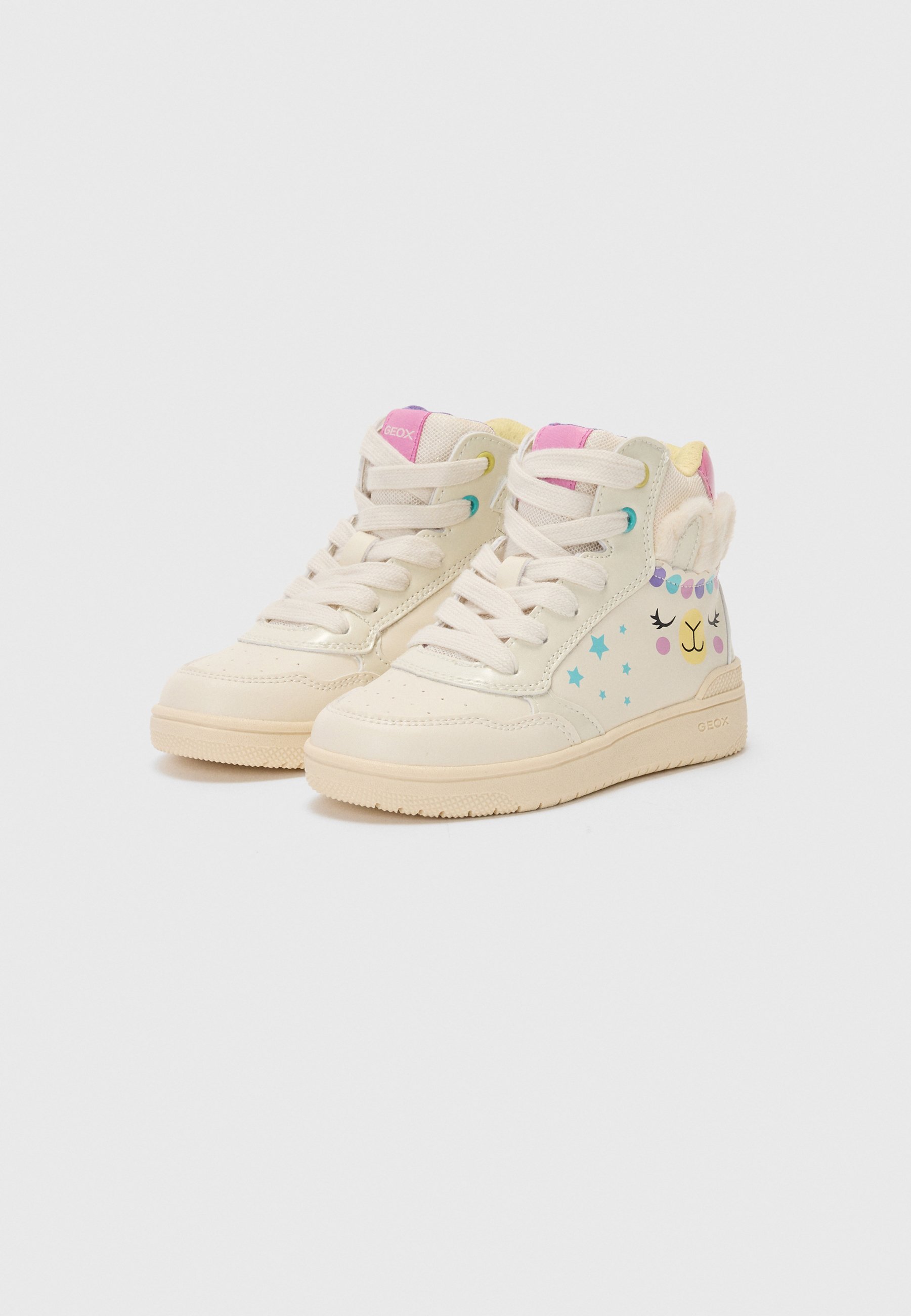 Geox WASHIBA - Hoge sneakers - ivoor/multicolor