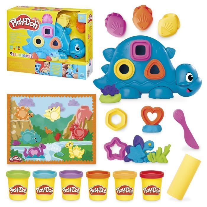 Play-Doh Starters Dino Vormen en Kleuren, Creatieve Klei Activiteiten voor Kinderen, Klassiek, Leeftijd 3+