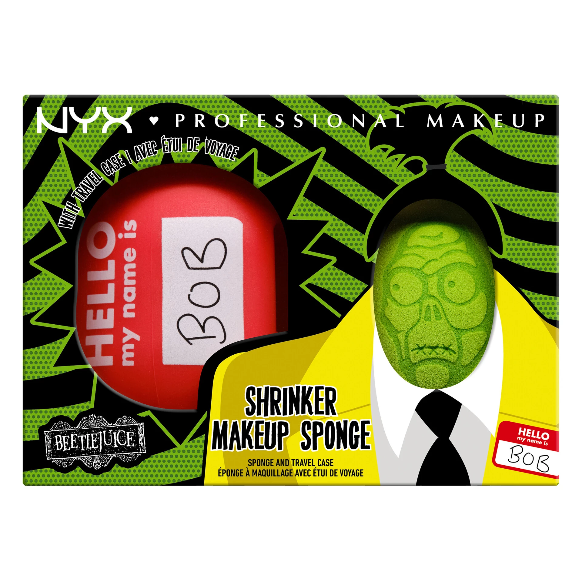 Houbička na make-up Beetlejuice Shrinker a cestovní pouzdro - NYX Professional Makeup