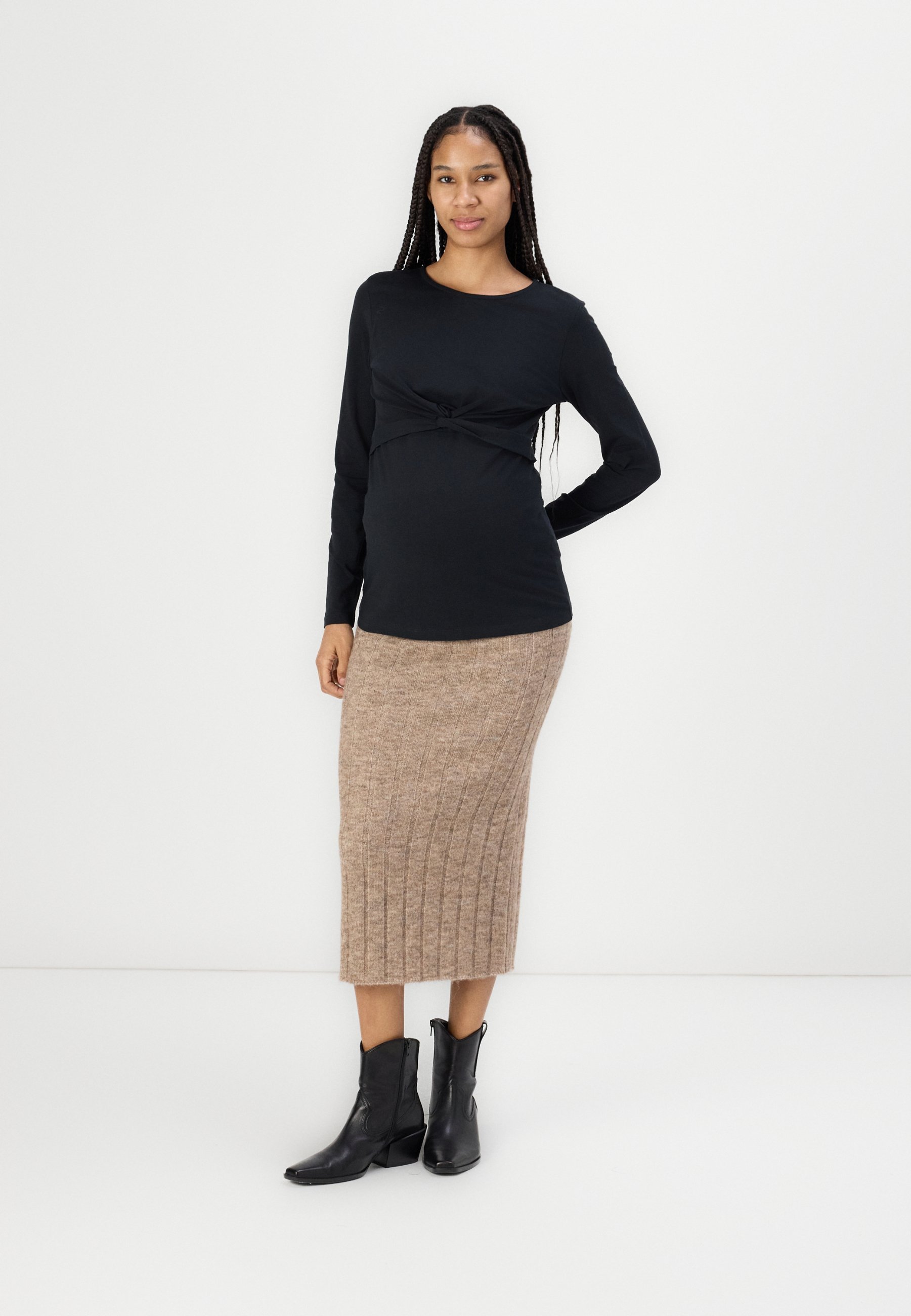 MAMALICIOUS MLEVA JUNI - Top met lange mouwen - zwart