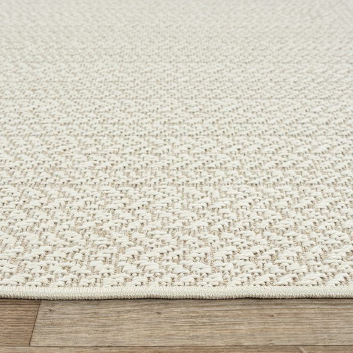 the carpet Kansas Tapis d'intérieur et d'extérieur  de aspect jute, résistant aux intempéries, Crème, 120 x 170 cm (5001)