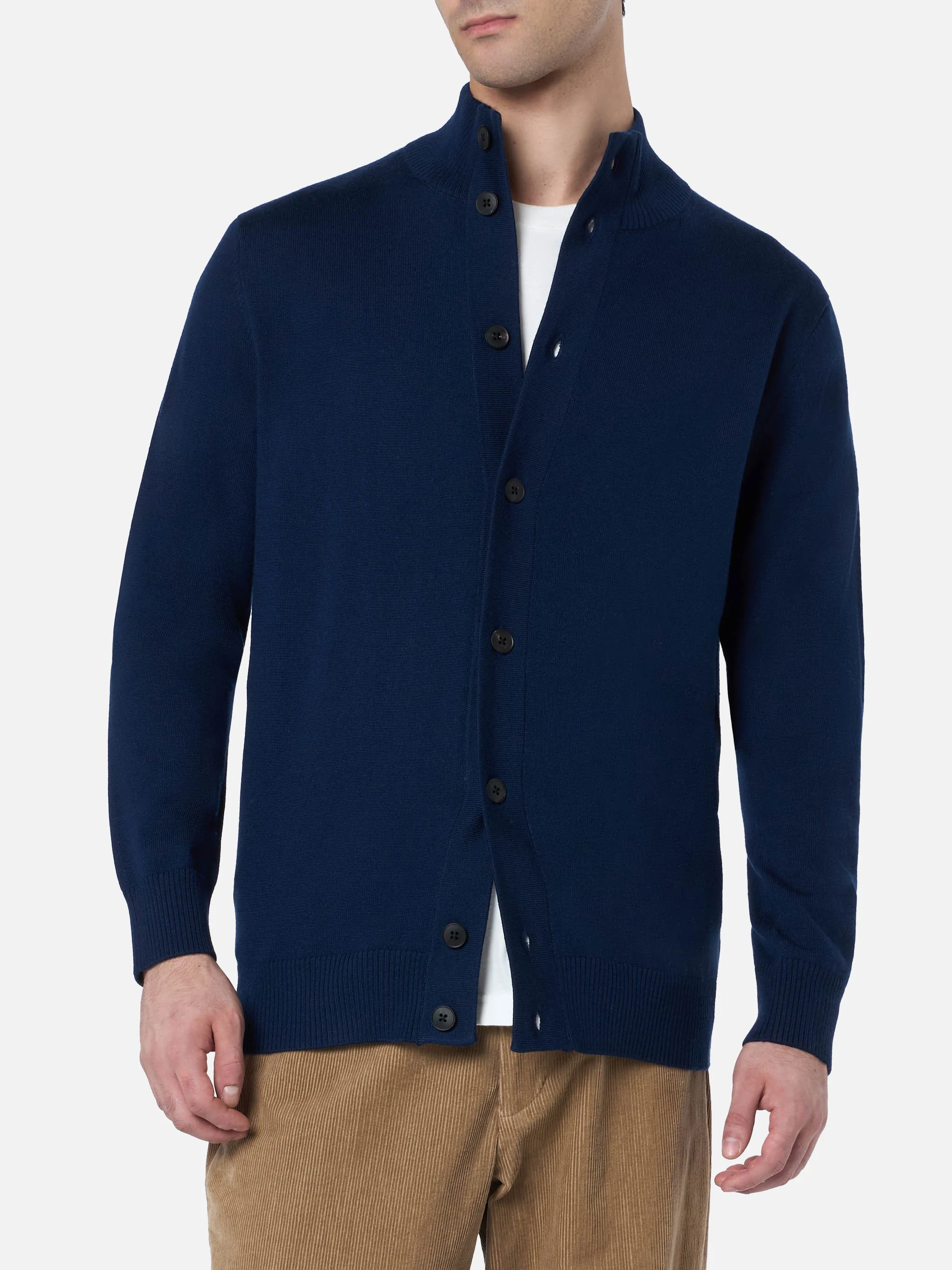 Savile herenvest van marineblauwe merinowol