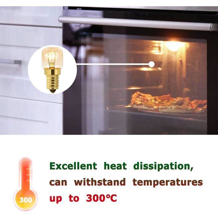 Bombilla para horno/refrigerador - AIMOONSA - T22 - E14 - 15W - Blanco cálido 2700K
