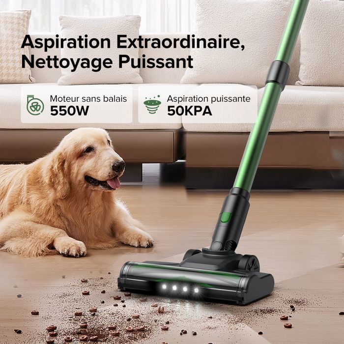 Vactidy Blitz V9 Pro - Draadloze steelstofzuiger - 110 AW vermogen - 50 kPa - 500 W - 50 min looptijd - LED-display