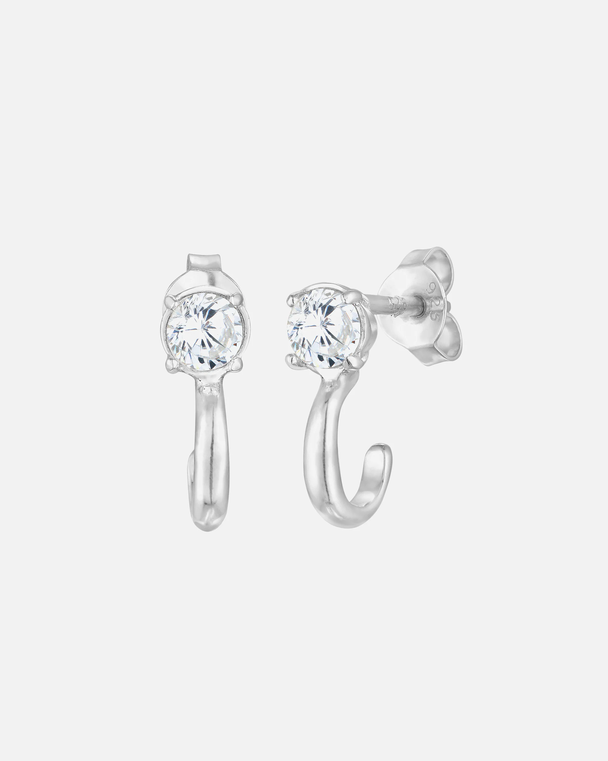 Elli Femmes Créoles Basique étincelantes avec zirconium en argent sterling 925