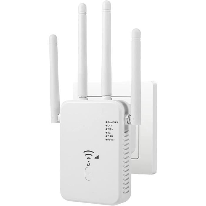 Répéteur WiFi - EINNENFFER - 1200 Mbit/s - Dual Band - 4 Antennes - Mode Répéteur/Point d'accès