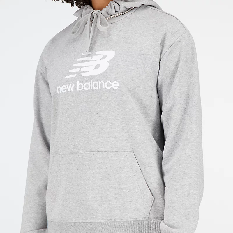 Hanorace Essentials Stacked Logo pentru femei - Gri athletic