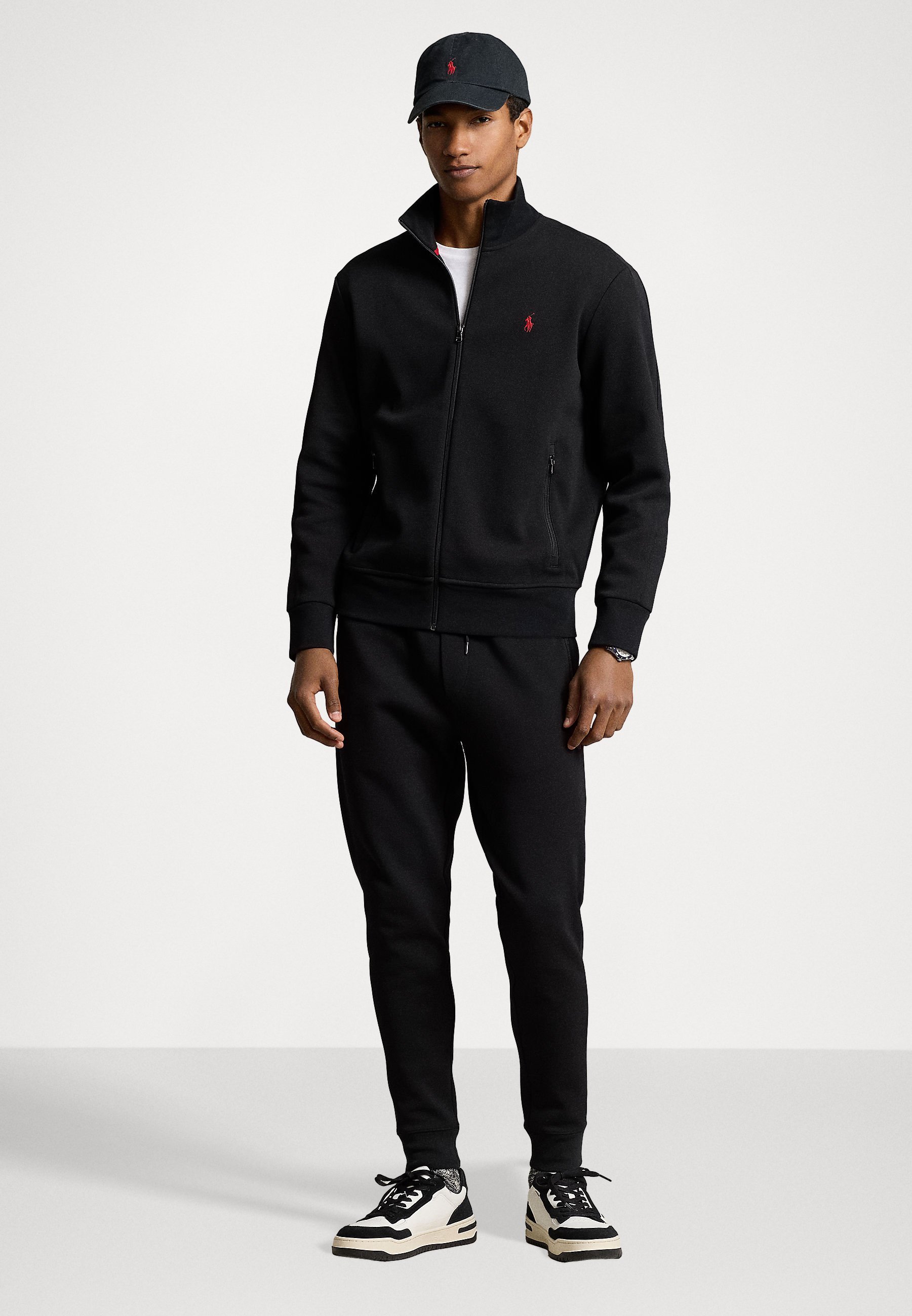 Polo Ralph Lauren dubbelgebreid trainingsjack - Sweatshirt met rits - zwart
