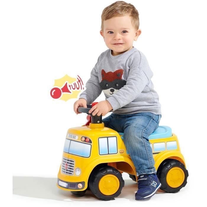 Ride-on toy - FALK - School Bus - Opening seat - Steering wheel - From 12 months - 100% Made in France