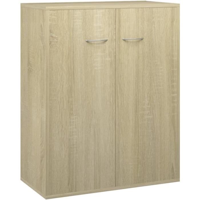 Aparador bajo - Roble Sonoma - 2 puertas - Mueble de almacenamiento para salón y dormitorio