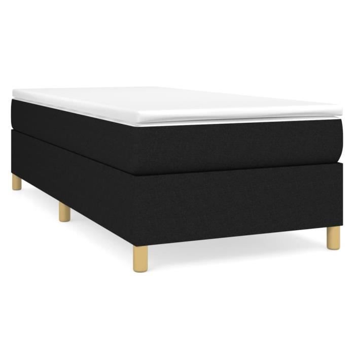 Base de cama de muelles - MOTHINESSTO - LY8431 - Negra - 90x190 cm - Tejido 100% poliéster