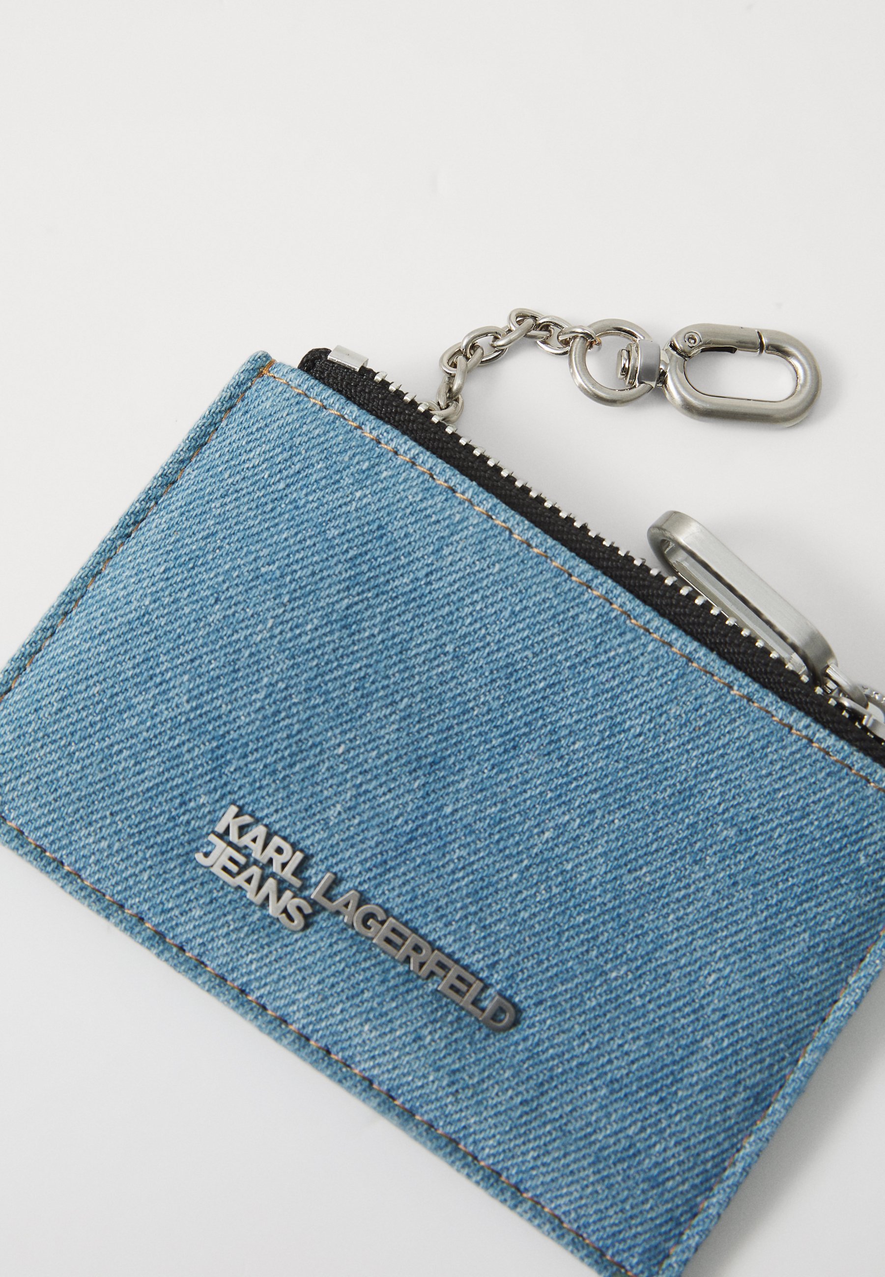 Karl Lagerfeld Jeans LOGO CARDHOLDER CHAIN - Portfel - jasnoniebieski marmur