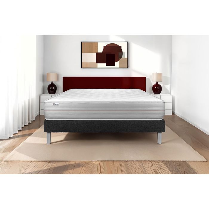 Conjunto de colchón y base de cama de 140x200 cm - Vitalmemo Negro