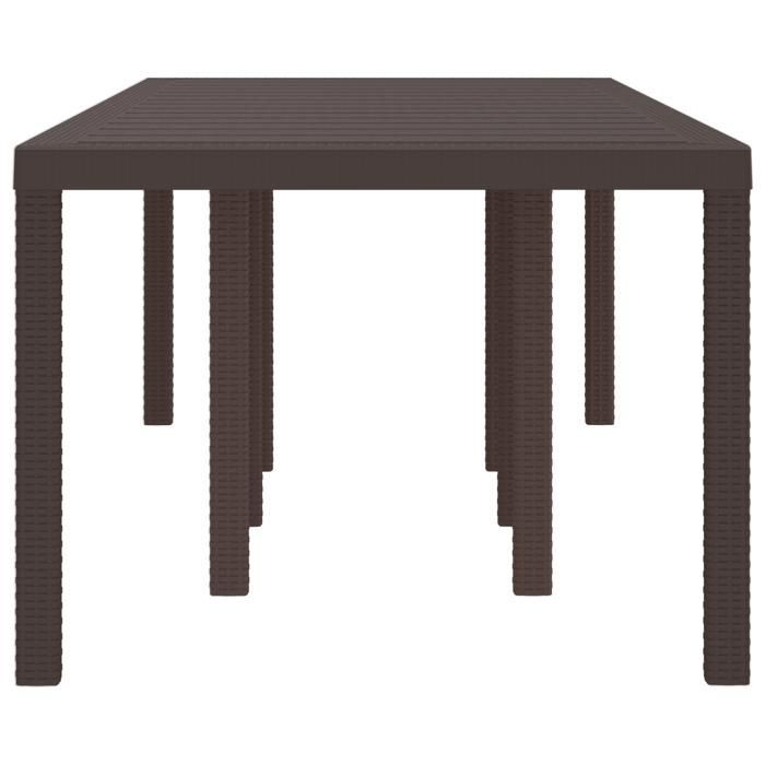 vidaXL Grande table de jardin rectangulaire | Mobilier d'extérieur marron, accueillant jusqu'à 8 personnes, surface lisse 871693