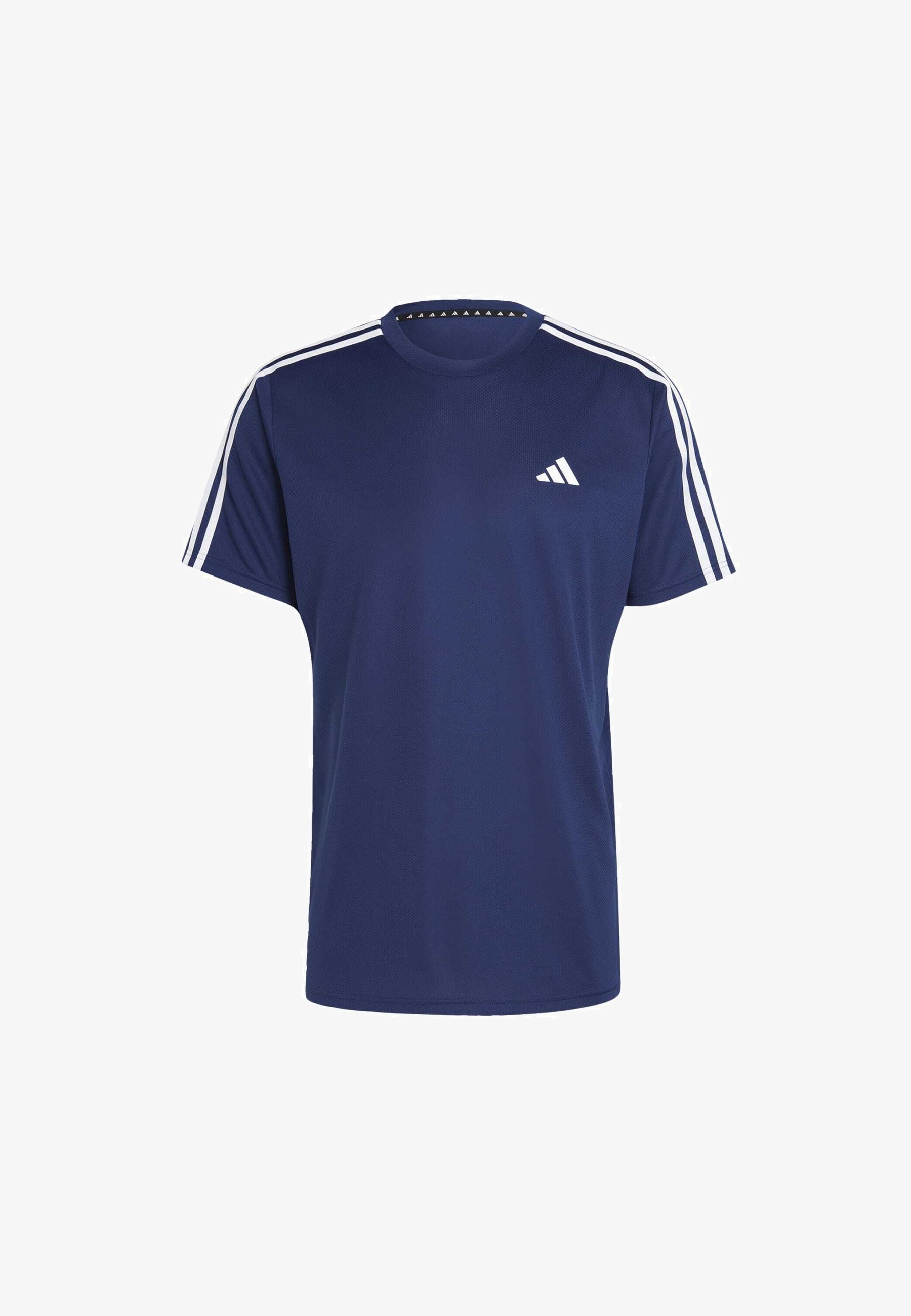 adidas Performance TRAIN ESSENTIALS BASE 3-STRIPES - Sport T-shirt - donkerblauw wit