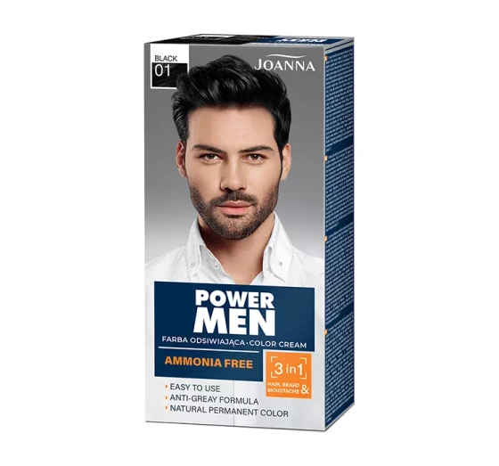 Joanna Power Men Color Cream farba do włosów dla mężczyzn 01 Black