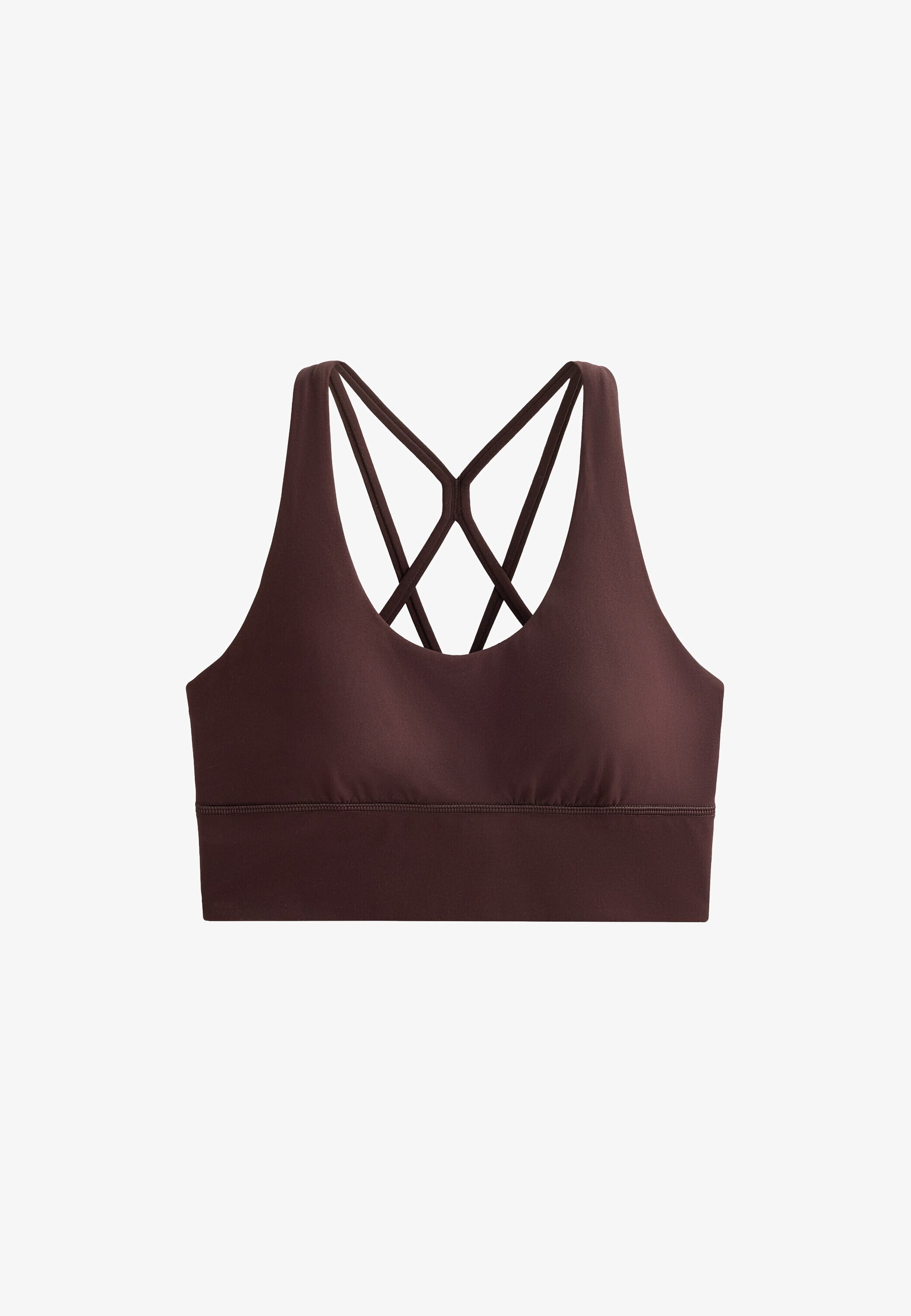 Reggiseno sportivo OYSHO con spalline incrociate sulla schiena - 32977901 - Supporto leggero - marrone screziato
