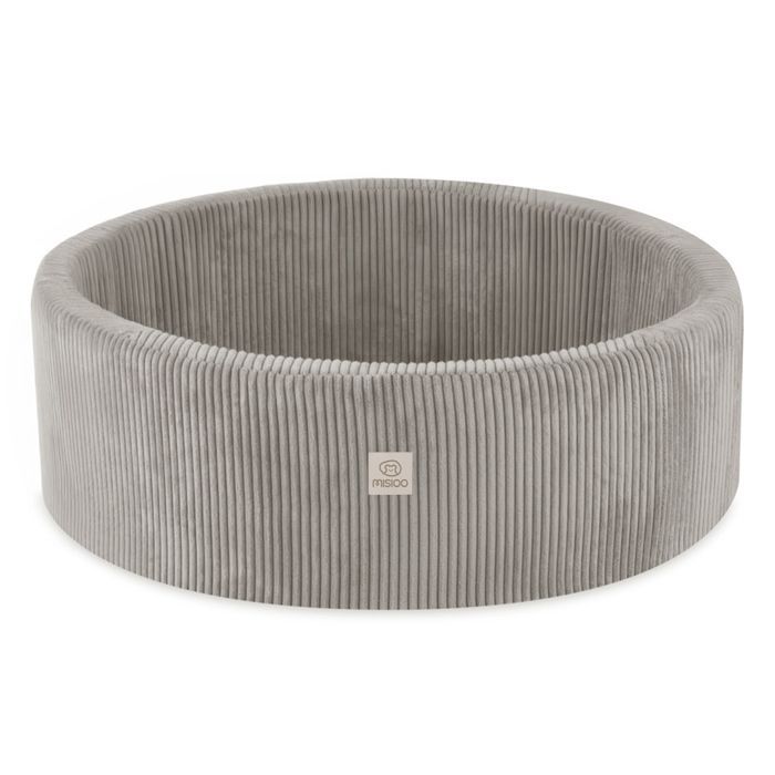 Piscine à Balles pour Bébé Enfants pour la Chambre MISIOO Ronde Velours Côtelé Beige 90x30 cm 300 Μπάλες: Menthe/Doré/Blanc Perle