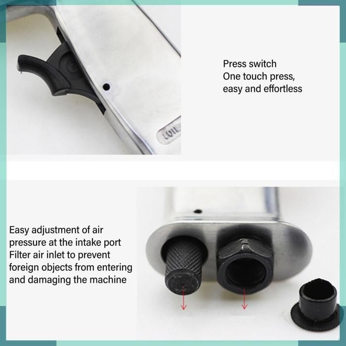 VBESTLIFE Kit Marteau-piqueur Pneumatique Multifonctionnel pour Réparation Auto, Retrait de Rouille, de 250 mm de long