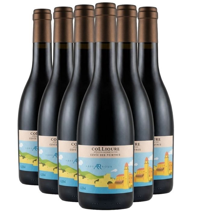 La Cave de l'Abbé Rous Collioure Cuvée des Peintres - Vin Rouge du Languedoc - Roussillon (6x75cl)