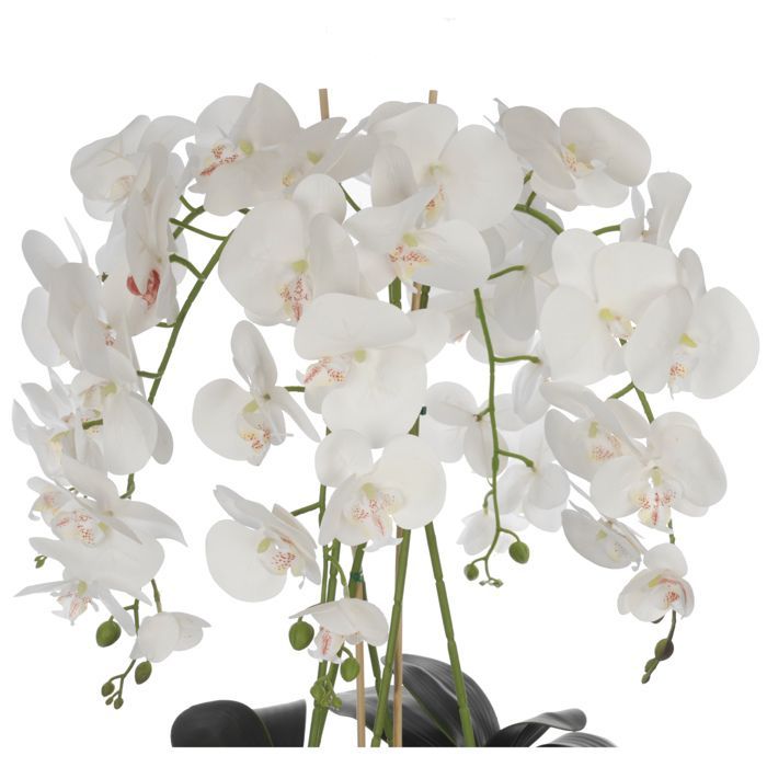 Plante artificielle - BOTLE - Orchidée - H 125 cm - Pot blanc - Décoration intérieure