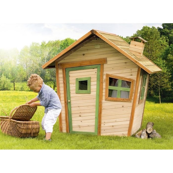 Alice FSC Wooden Playhouse for Children | Outdoor/Garden Playhouse, Brown & Green