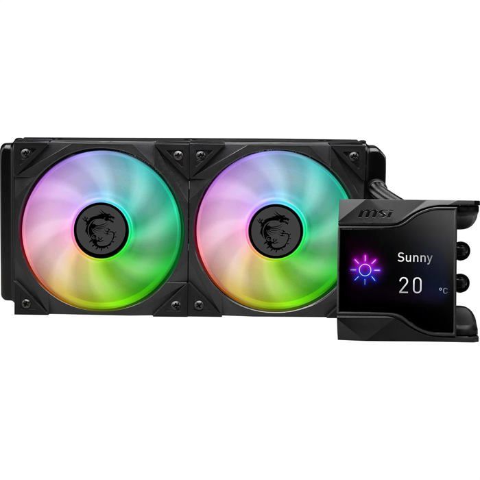 Raffreddamento a liquido per CPU - MSI - Coreliquid D240 - Pompa con ventola da 60 mm - 2 ventole ARGB da 120 mm - Schermo da 2,4