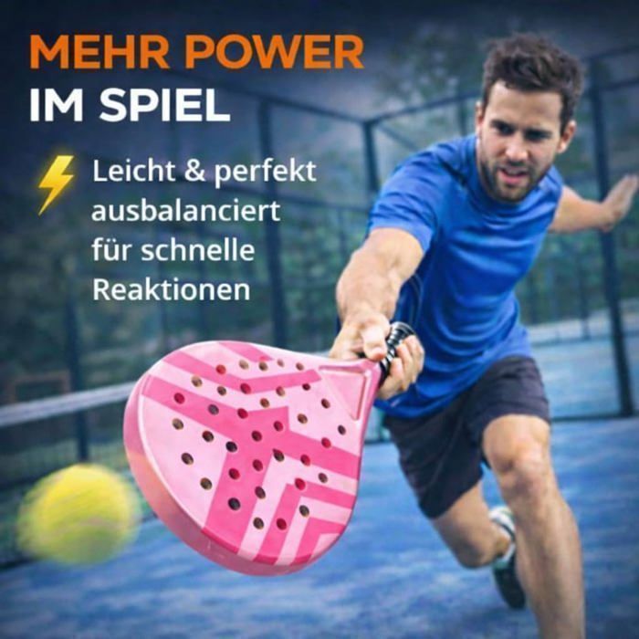 Set de raquettes de padel pour adultes raquette professionnelle – Raquettes de padel pour débutants et joueurs avancés (rose)