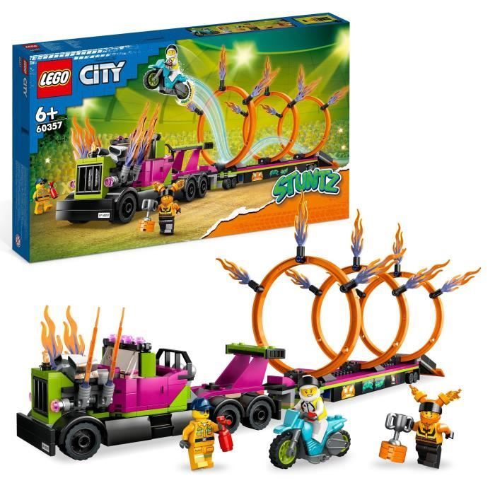 LEGO® City Stuntz 60357 Stuntuitdaging: Vuurringen, Motorspeelgoed met Vrachtwagen